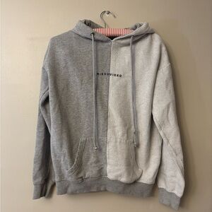 Missguided Plus Gray and White Split Hoodie